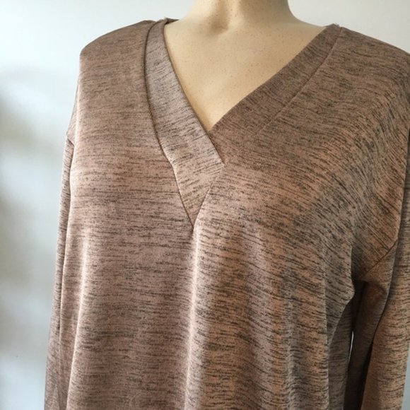 H By Halston Oversized Bronze Long Sleeve Top - Picture 5 of 10